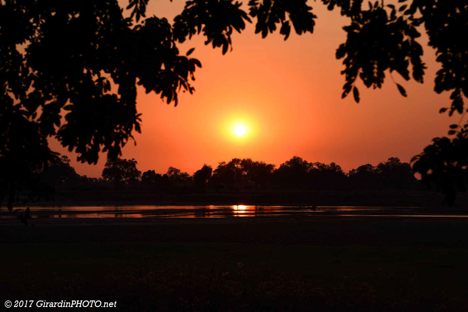 Coucher de soleil sur la Luangwa River