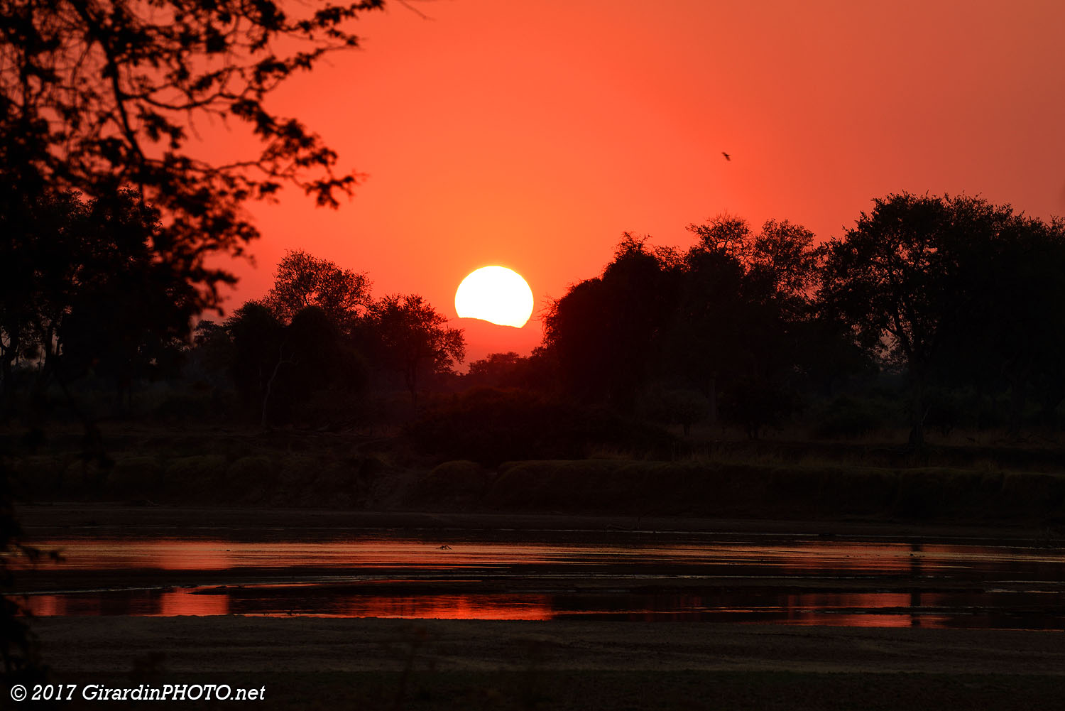 Coucher de soleil sur la Luangwa River