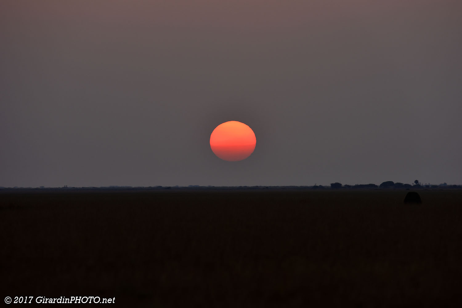 Coucher de soleil sur la plaine des Bangweulu